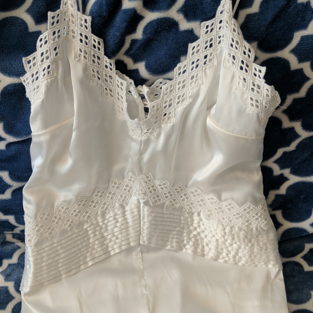 Zara white satin skirt dress XS NEW